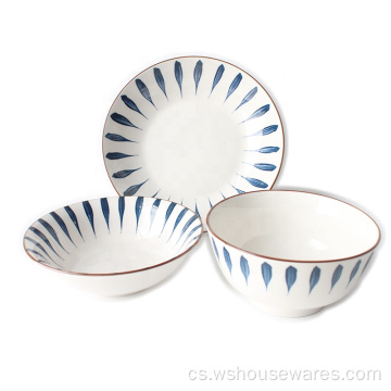Populární jemná polštářská tisk luxusní porcelánové nádobí